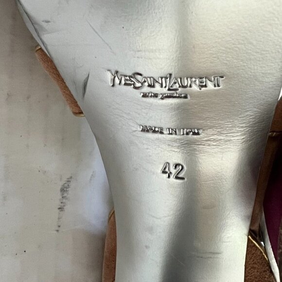 Saint Laurent Beige/Gold/Pink Tribute Limited Edition Platforms Heels Size 42 /0 - Picture 8 of 9